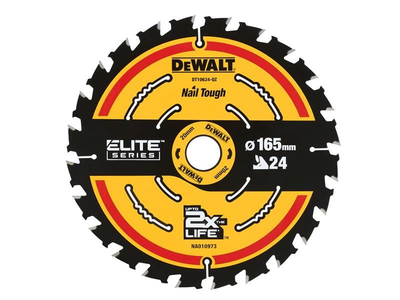 DEWALT ELITE Hoja de Sierra Circular para Enmarcar 165x20mm, 24D