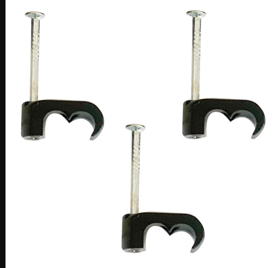 Supports de câble jumeaux PRO ELEC, noir, 5mm, paquet de 100