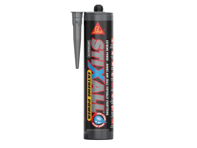 Everbuild Sika Stixall Extreme Power Adhesive, Anthracite, 290ml