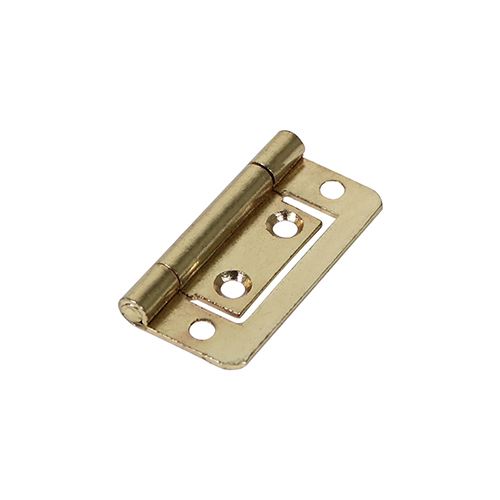 Timco Flush Hinge 50x38.5mm, Steel, Electro Brass (2 Pack)