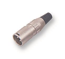 DELTRON Conector XLR 3-Pinos, Banhado a Prata, Montagem em Cabo
