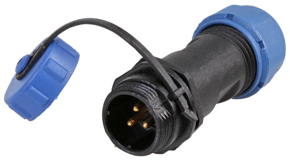 PRO ELEC 3-polige ronddraadige in-line stekker, IP68, 5-8mm