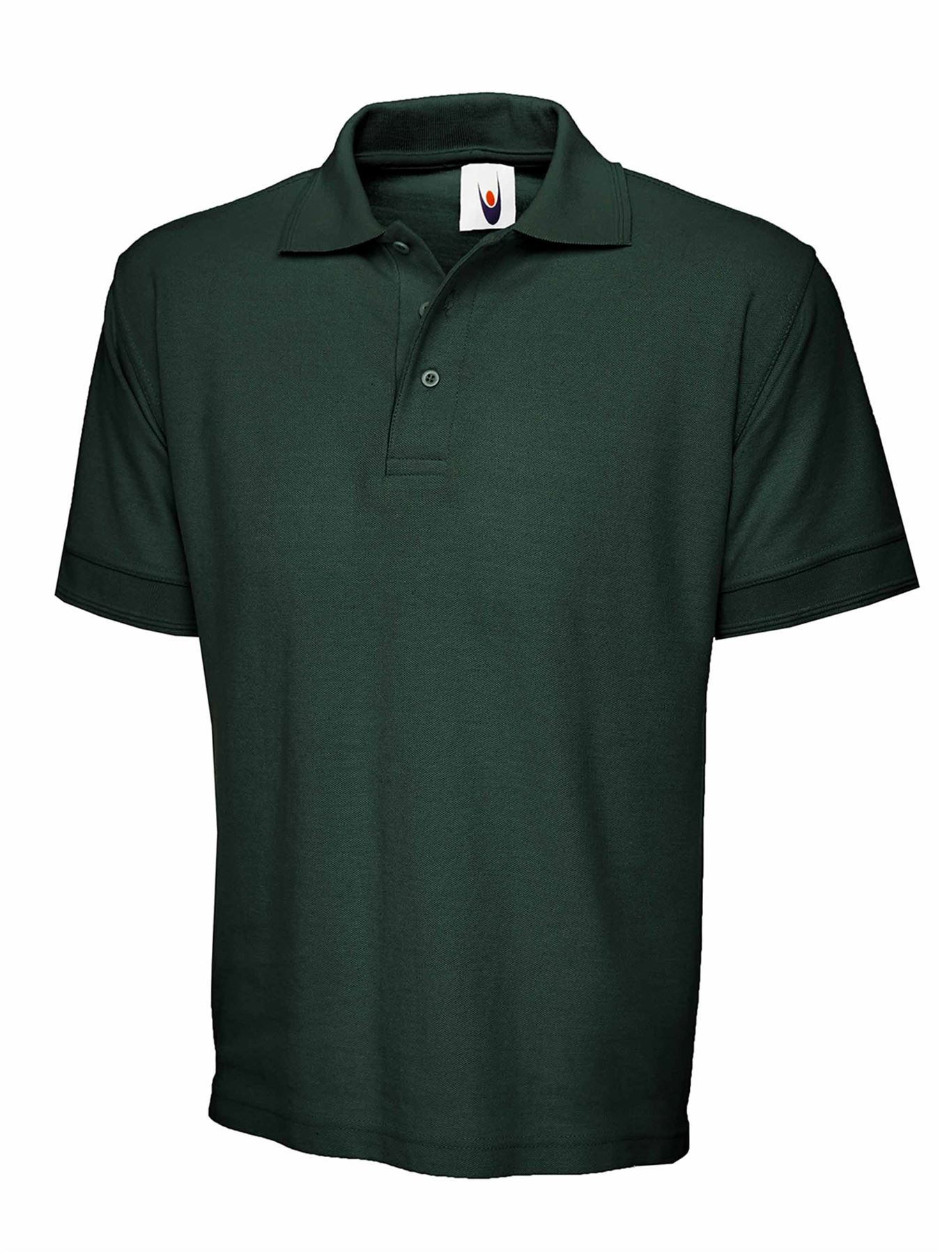 Uneek Unisex Polo Shirt - Reactive Dyed, Bottle Green, Size L
