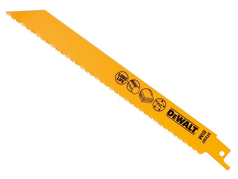 DEWALT Lama a Bimetallo per Seghetti Alternativi 203mm per Plastiche e Tubi (5p