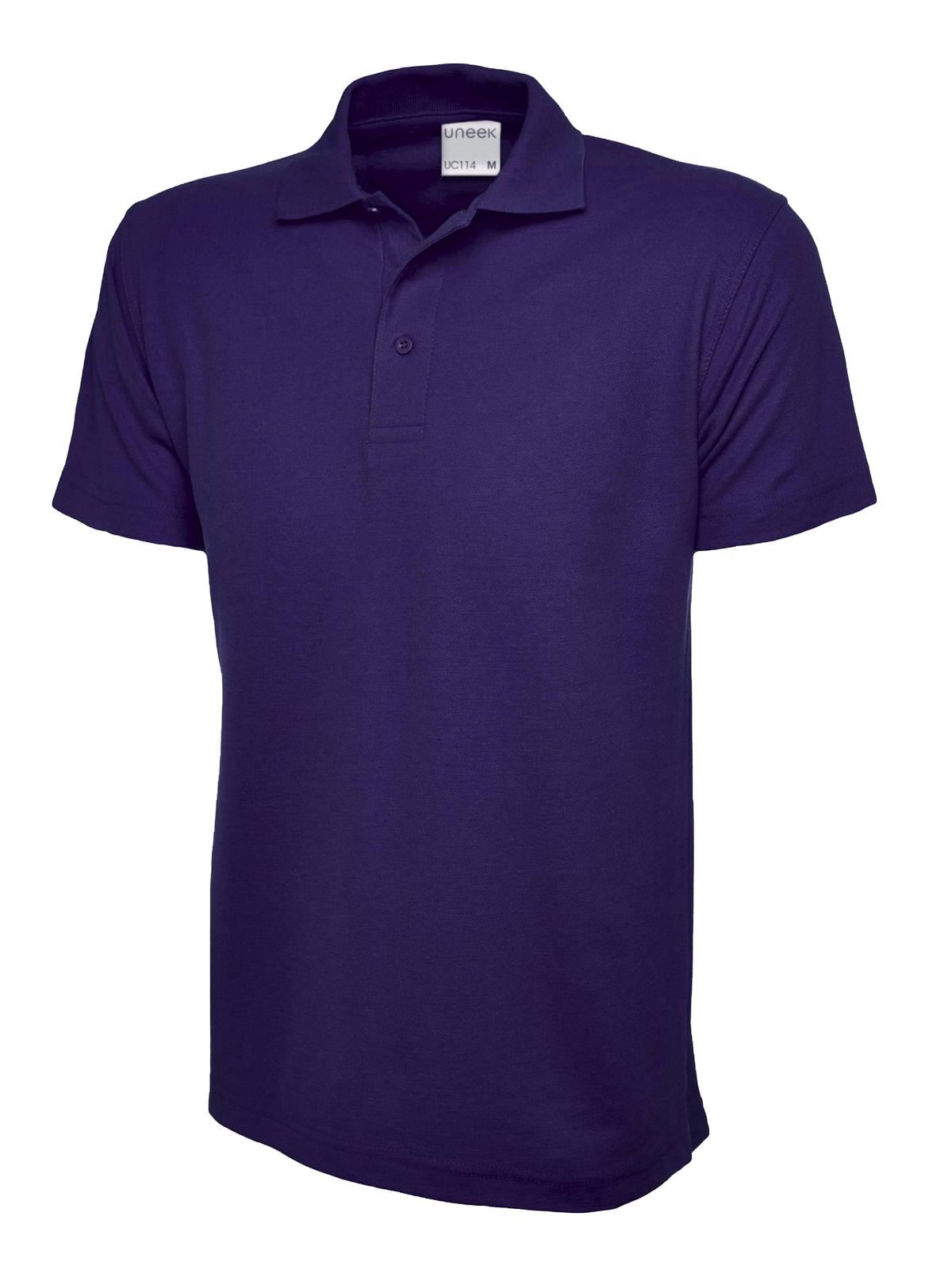 Uneek Unisex Ultra Cotton Poloshirt - Reactief Geverfd, Paars, Maat L