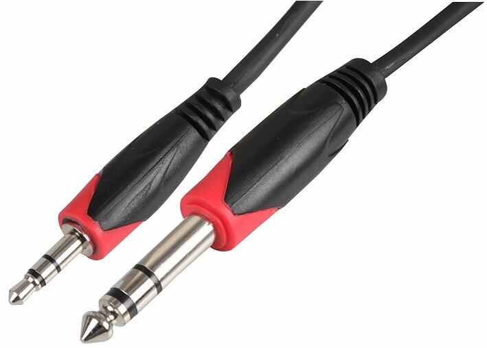 Pulse 3.5mm to 6.35mm Stereo Jack Lead, 2m Black