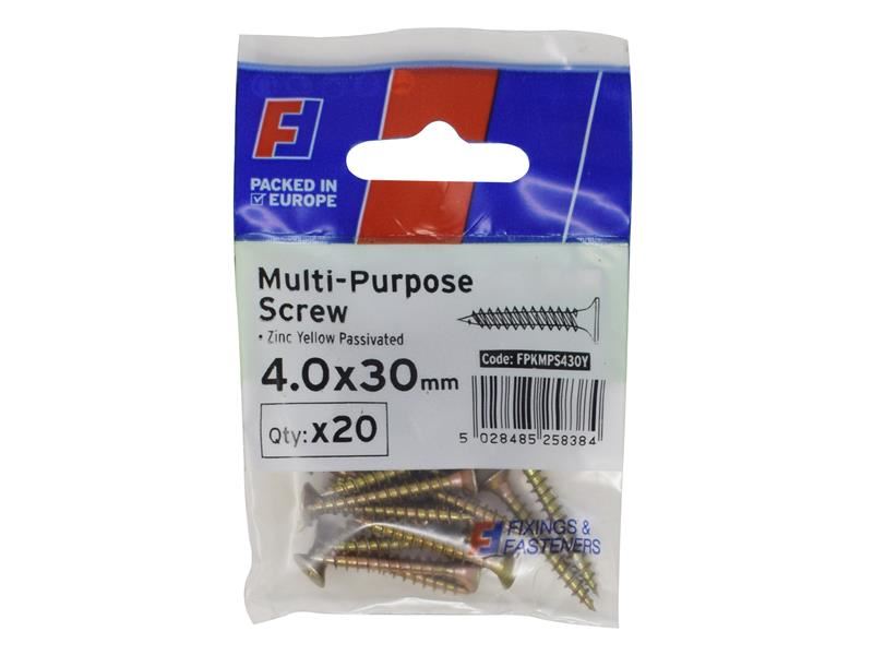 ForgeFix - Skru Serbaguna CSK ST ZYP 4.0x30mm, 20 Keping