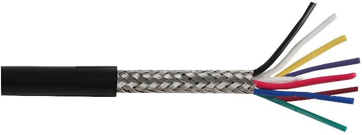 Câble blindé 8 brins PRO ELEC 0,2mm, noir, 25m