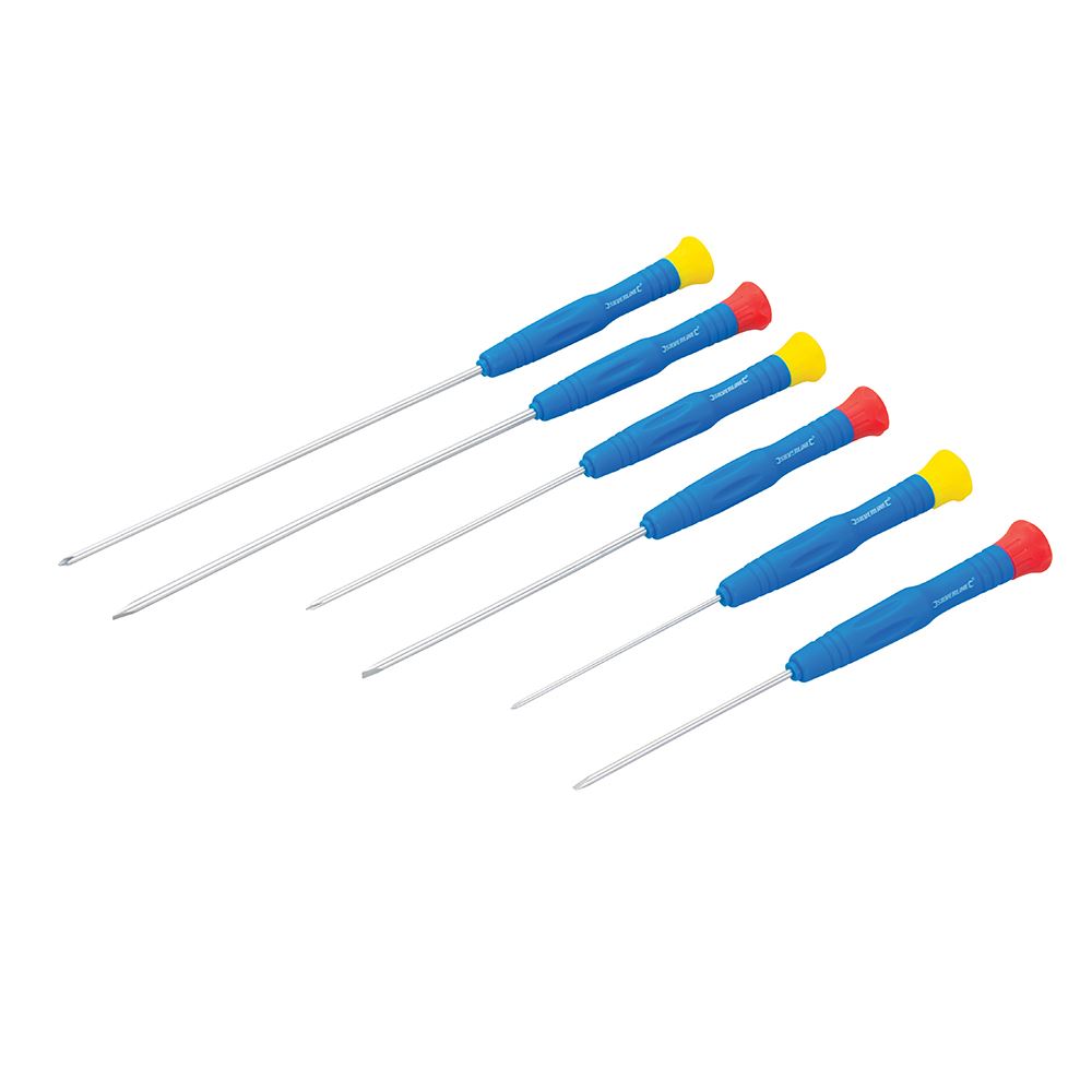 Silverline Extra-Long Precision Screwdriver Set, 6-Piece