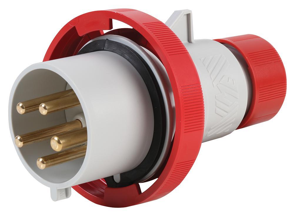 PRO POWER 32A 415V CEE Plug, 3P+N+E, Red, IP67, Cable Mount