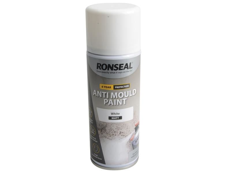 Ronseal 6-jaar Schimmelwerende Spuitverf, Wit Matt, 400ml