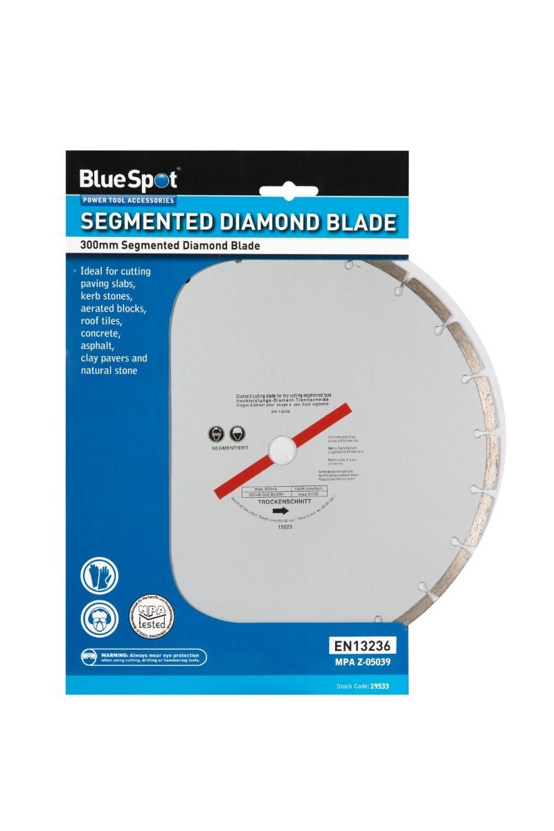 Blue Spot Tools Disco Diamantato Argento per Taglio a Secco 300mm