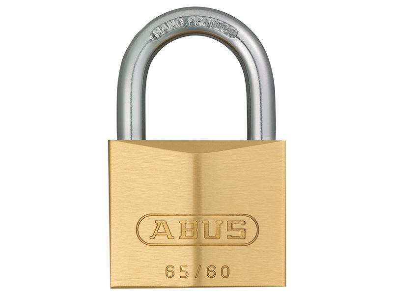 ABUS 65 Series Brass Padlock with Steel Shackle, 60mm