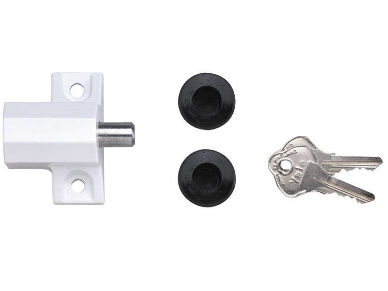 Yale P114 Patio Door Lock - Push to Lock, White, 2 Keys