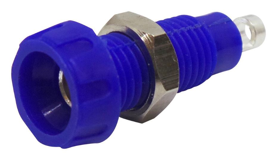 DELTRON ENCLOSURES 4mm パネルマウントソケット (ブルー) 10A