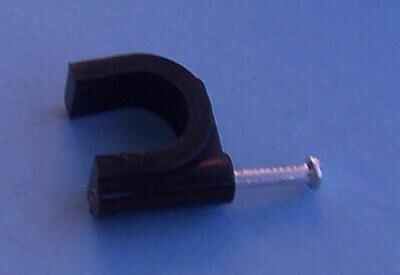 PRO POWER 12mm Black Round Cable Clips, 100 Pack