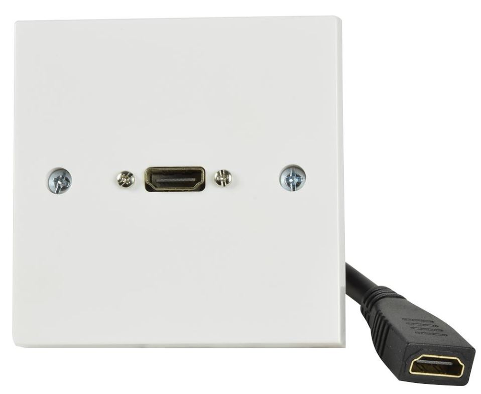 AV:LINK 1 갱 HDMI 월플레이트 플라이리드, 화이트