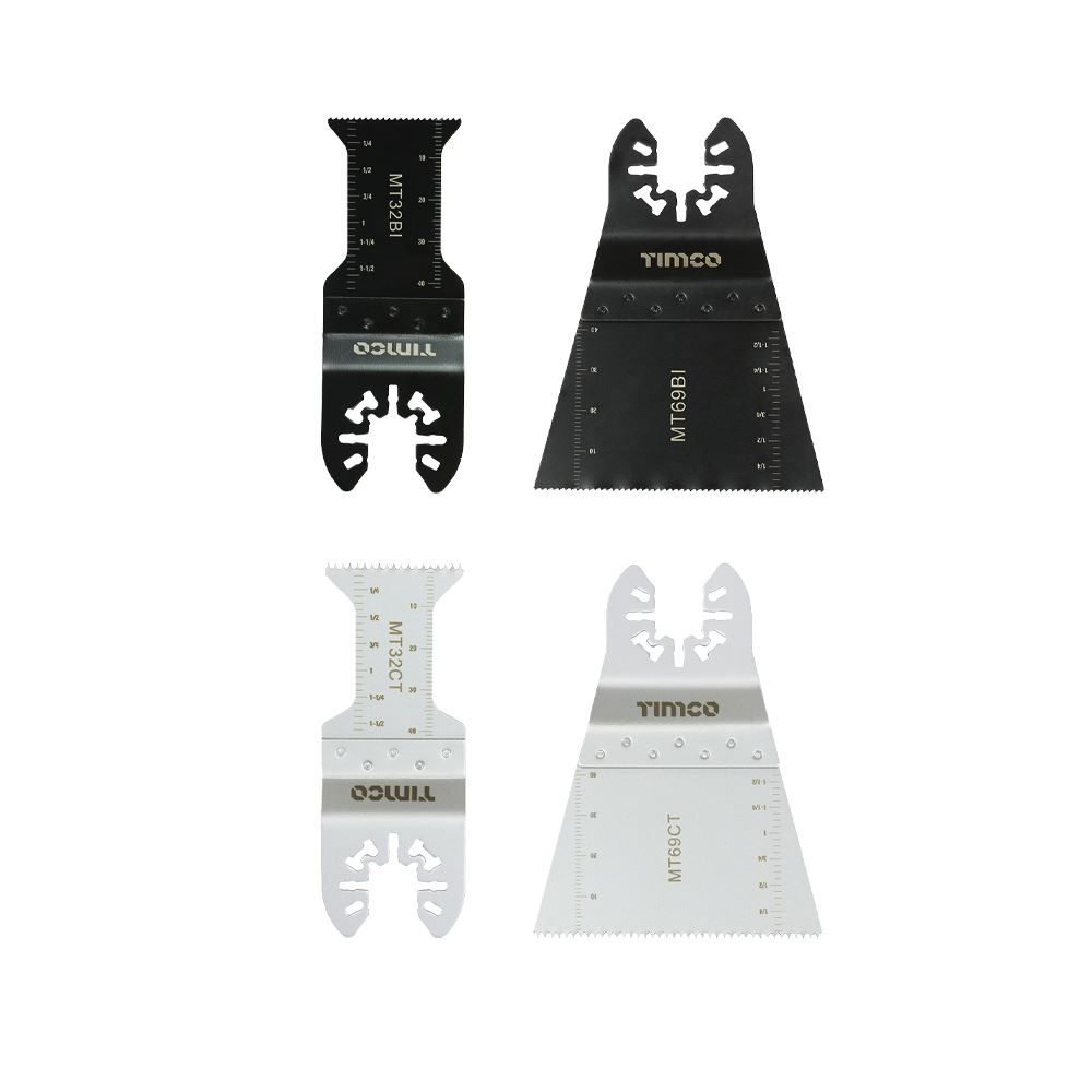 Timco Multi-Tool Blade Set, 4-Piece, Mixed Sizes, Bi-Metal & Carbon Steel