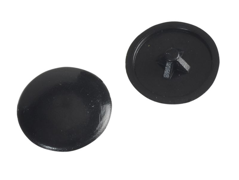 ForgeFix Pozi Compatible Screw Cover Caps Black No.6-8, Pack of 50