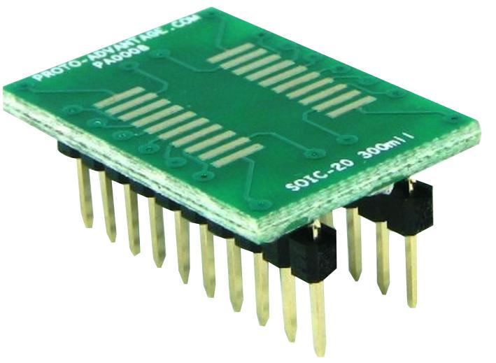PROTO ADVANTAGE Adaptador SOIC20 para DIP20, Passo 1.27mm, 300mm
