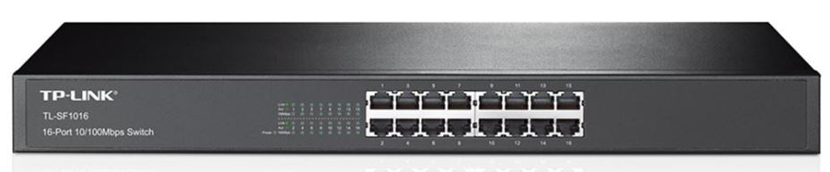 TP-LINK 16ポート Fast Ethernet ラックマウントスイッチ 非管理型