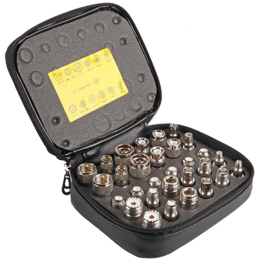MULTICOMP PRO Kit d'adaptateurs RF, 30 pièces, nickel & plaqué or