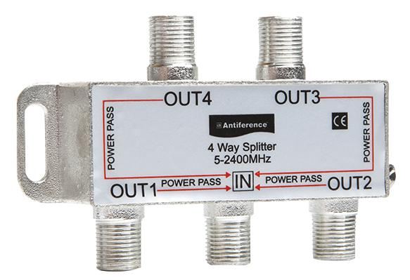 ANTIFERENCE 75 Series 4-Way Indoor F-Type Splitter