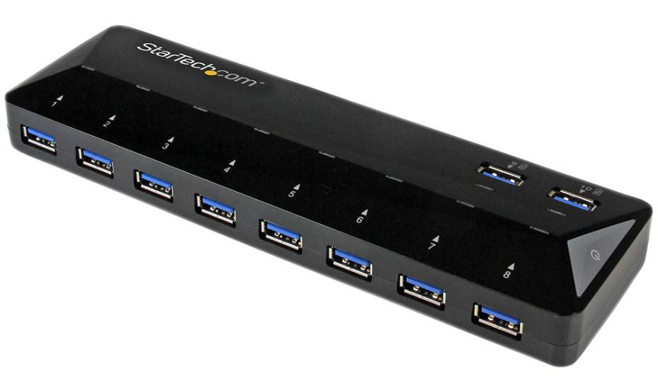STARTECH - Hab USB 3.0 10 Port Desktop dengan Port Cas & Sync, USB-A ke 10x USB