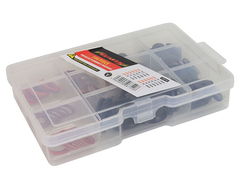 Arctic Hayes Plumbers Washer Kit - 144 Piece Set with Case