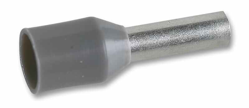 Multicomp Pro Insulated Ferruled Terminal, 2.5mm², Grey, Pack of 100