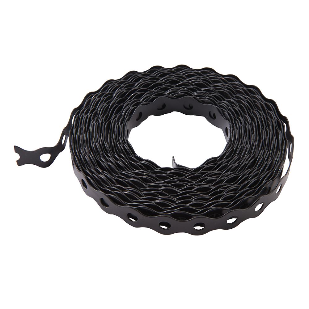 Fixman Black Fixing Band 12mm x 10m - Plastic-Coated Steel