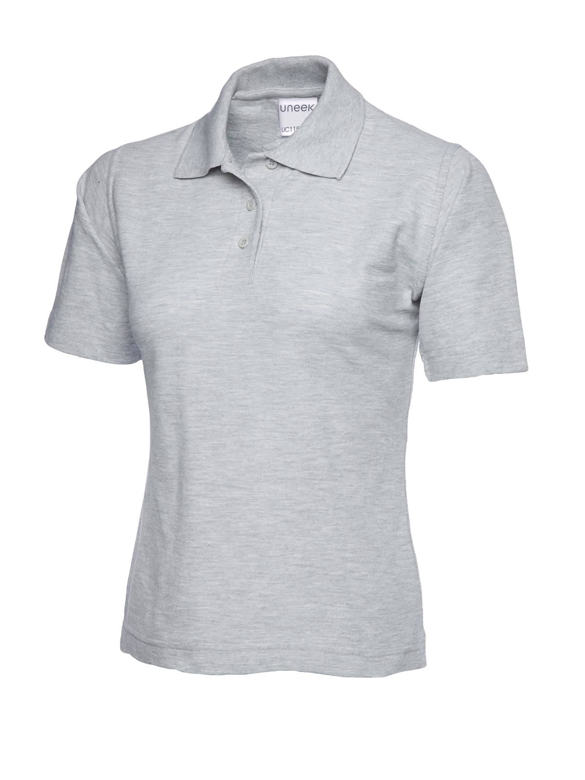 Uneek Unisex Ultra Cotton Polo Shirt, 2XL, Heather Grey