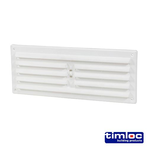 Timco Interne Plastic Uitschuifbare Louvre Rooster Ventilatie, Wit, 260x104mm