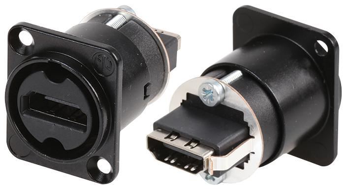 NEUTRIK NAHDMI-W-B HDMI 1.4 Panel Mount Socket, Black