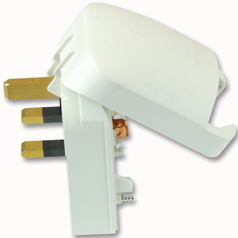 PowerConnections Adaptador Schuko a Enchufe UK, 10A, Blanco