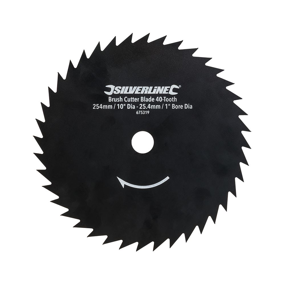 Silverline 40-Tooth Brush Cutter Blade - 254mm, High Carbon Steel