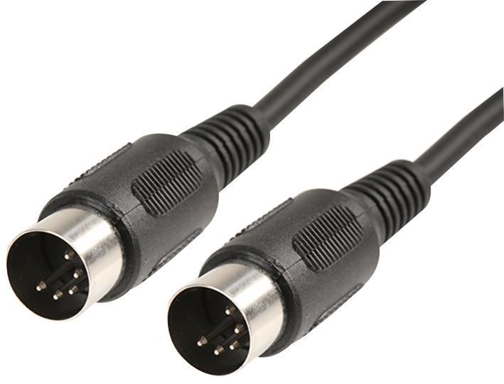 Pro Signal Cavo DIN Maschio-Maschio a 5 Pin 180°, 1.2m, Nero