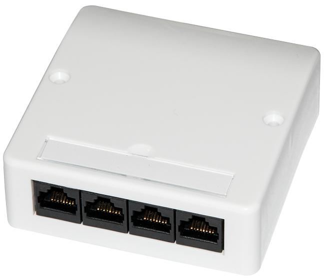 VIDEK Cat5e 4 Way Vertical Faceplate, 5506 Range
