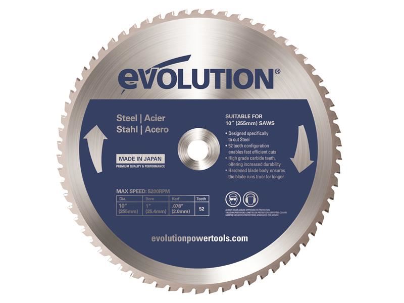 Evolution 255 x 25.4毫米 52齒 中碳鋼專用斜切鋸片