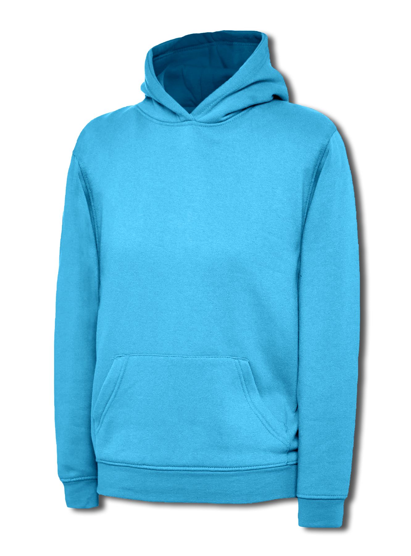 Uneek Kinderhoodie met Capuchon - 50% Polyester/Katoen - Saffierblauw - Maat 3-