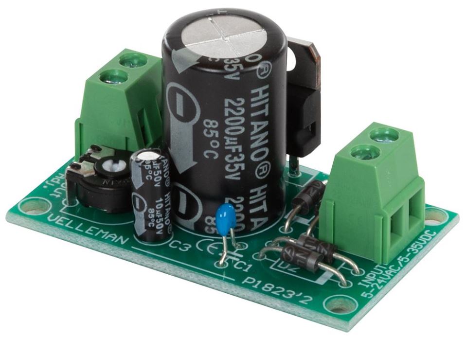 WHADDA Adjustable Power Supply Module, 1.2V-30V, 1A