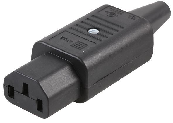 SCHURTER Connettore IEC C13 Ricollegabile, 15A/250V, Nero