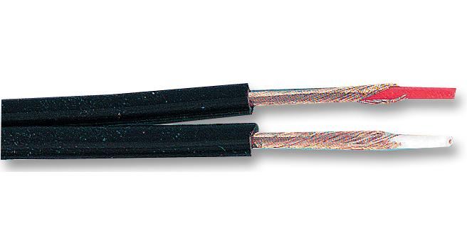 PRO POWER - Doppelt adriges OFC Audio-Kabel mit Einzelschirmung, schwarz, 20 x 