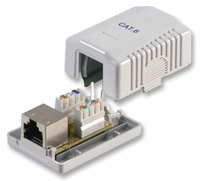 PRO SIGNAL - 1-Port Θύρα Cat6 RJ45 με Ασπίδα για Επιφανειακή Τοποθέτηση