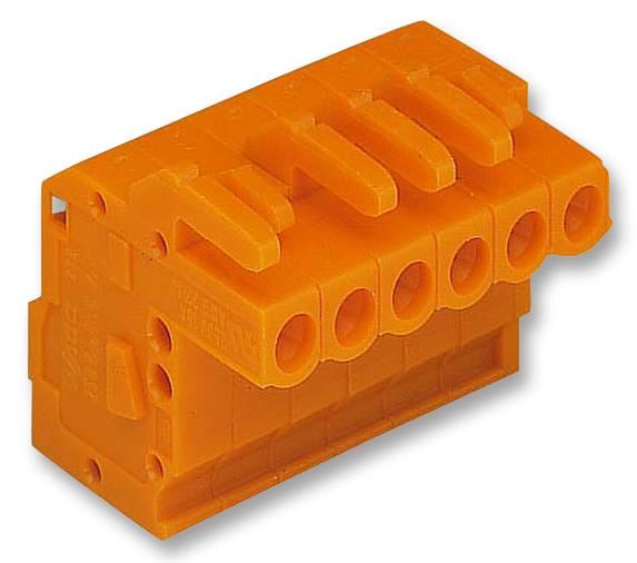 WAGO 4 Pole Female Connector Socket, 2.5mm², Orange