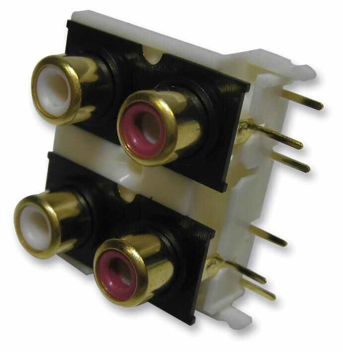 PRO SIGNAL - Buchsen, 4x Phono, Gold, Platine