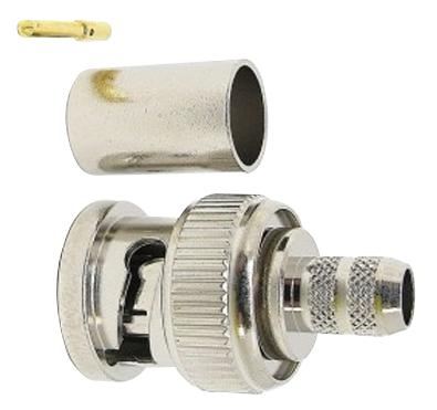 VDC 75 Ohm BNC Crimp Plug for RG59U Cable, DC to 3GHz