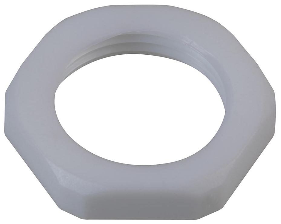 PRO POWER Tuerca de Nylon Antivibración M20, Blanca, Pack de 10