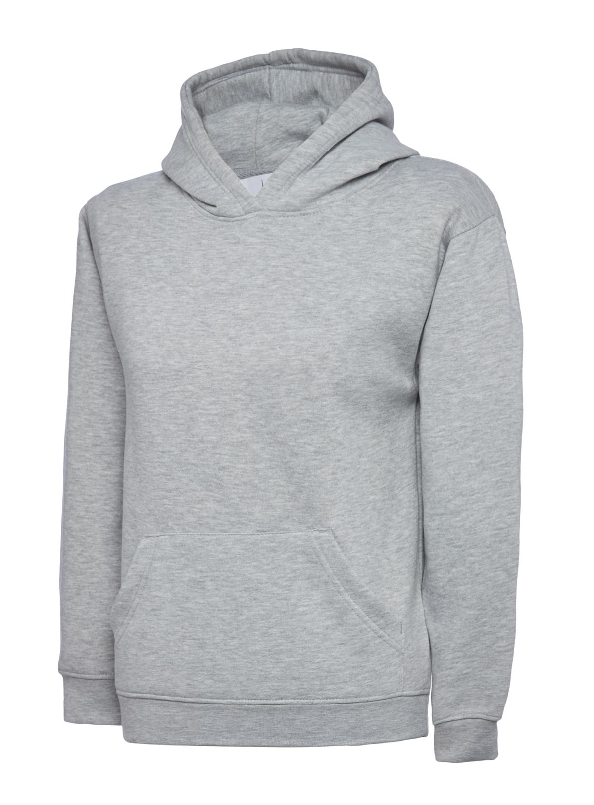 Uneek Kids' Hooded Sweatshirt - Heather Grey, 11/13 YRS