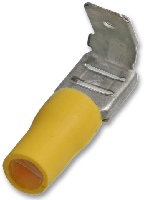PRO POWER מחברים פיגי בקרים 24A 6.3 מ'מ, צהובים, חבילה של 100